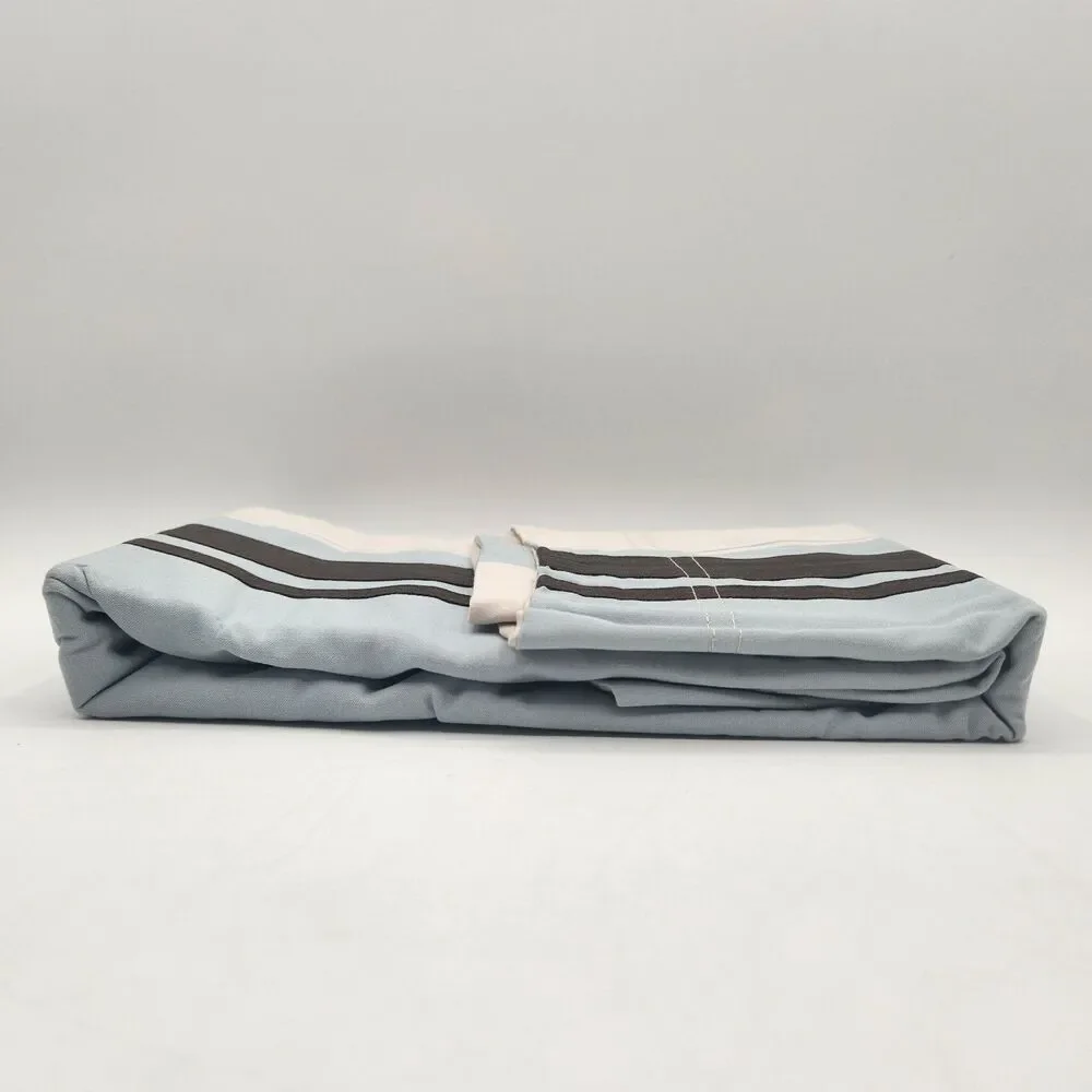Nautica West End One Standard Pillow Sham 20 x 26 Cotton Teal Brown Tan Stripes